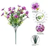 Eucalipto Violeta Artificial de 7 Ramas Flor Falsa para Decoración Exterior Resistente a Rayos UV, Plataforma Transfronteriza Simulada de Amazon
