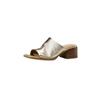 Pantuflas de Piel de Oveja Plateadas con Punta Abierta para Mujer 2026 Verano Uso Exterior Sandalias de Tacón Grueso Zapatos de Tacón Alto de Punta Cuadrada de Cuero Genuino para Mujer para Combinar con Faldas