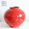 Vaso de cerâmica redondo vermelho estilo chinês moderno novo sala de estar arranjo de flores ornamentos modelo quarto casa de hóspedes entrada decoração de alta qualidade