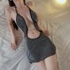Lencería Sexy Escote en V Profundo Vestido Bodycon de Chica Caliente Bar DJ Chica Caliente Sin Quitarse Ajustado Uniforme de Secretaria Reina de Entrenamiento