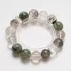 [Luz do Lago e Cor da Montanha] Pulseira de Cristal Branco Natural Feminina Cristal Verde Cabelo Cristal Verde Fantasma Moda Pulseira de Alto Padrão Atacado