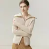 Suéter de Cachemira para Mujer Baicaierong Otoño/Invierno 2026 Cárdigan con Cremallera Diseño Versátil Tejido de Lana