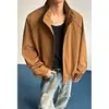 Chaqueta de estilo americano resistente con cuello alto para hombre, primavera y otoño, top simple de cremallera holgado, marca de moda, prenda exterior elegante y de alta gama