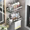 _Estante de Almacenamiento para Baño Estante de Pared para Baño Sin Taladro Inodoro Baño Inodoro Lavabo Estante de Almacenamiento en Pared