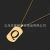 Collar de Acero Inoxidable Dorado con 26 Letras para Hombre, Cadena de Perlas de 60 cm, Color Duradero, Joyería al por Mayor, Collar de Acero de Titanio
