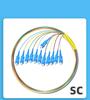 Yonghang fabricante SC/FC/LC/ST bundle pigtail 12 core single mode pigtail jumper SC quadrado pigtail telecom grade