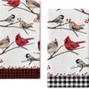 Venta al por mayor de toallas de cocina navideñas con estampado de muñeco de nieve y camión.