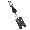En stock cinta multifuncional hebilla de fácil extracción cuerda de alambre de acero retráctil negra tirador para pesca camping llavero al por mayor
