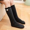Nuevos calcetines de media caña para niñas Primavera y Otoño 2022 con Borde de Hongo Color Sólido Estilo Coreano Calcetines de Felpa Lazo Oso Calcetines Pequeños de Regreso para Niños