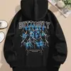 Sudadera con capucha cómoda para mujer, con forro polar, estampado de mariposas, de manga larga informal con cordón, transfronteriza