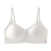 Algodón sin tinte amigable con la piel ropa interior fina ropa interior sin teñir para mujer sin costuras sin varillas soporte suave cómoda transpirable sujetador de algodón puro