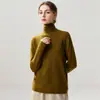 Nueva colección de otoño e invierno: Prenda base de punto de cachemira moderna y suave, color liso, adecuada para el trabajo y el uso diario, diseño simple con cuello con volantes