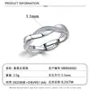 Anillo Cruzado Trenzado Entrelazado de Plata S925 Moissanita Micro-pavimentado Anillo para Dedo Anillo de Boda para Mujer Lujo Ligero Fábrica de Origen