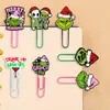 Serie navideña clips de papel decorativos de PVC material de oficina clips de marcapáginas lindos clips de papel creativos para DIY