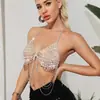 AYJ presenta la cadena de pecho con pedrería sexy de verano Y719 para discoteca de AliExpress, que se puede usar por fuera y es moderna y sexy