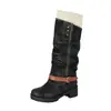 2026 Botas de Caballero Western Vintage con Puño de Punto Botas Apiladas Plisadas 40-45 Tacón Medio Hebilla de Cinturón Botas Altas