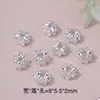 Cuentas Espaciadoras de Flor de Montaña de Cuatro Hojas Color Plata Grueso Conservación del Color Cuentas de Barril Accesorios de Cobre Joyería Hecha a Mano DIY Fabricante Mayorista Venta Directa