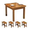 Mesa de jantar em madeira maciça mesa e cadeiras para catering comercial mesa e cadeiras para restaurante de hot pot e loja de macarrão mesa de jantar fast food cantina mesa de jantar de jantar carbonizada