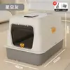 Caixa de Areia para Gatos Totalmente Fechada, Estilo Gaveta Extra Grande de Aço Inoxidável Removível Anti-Odor Banheiro para Gatos, Anti-Salpicos Suprimentos para Animais