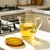 Pote de Óleo de Cozinha Oval de Alta Qualidade como Pote de Plástico Transparente com Linhas de Escala, à Prova de Vazamentos, Garrafa de Óleo de Grande Capacidade para Uso Doméstico