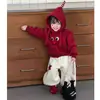 Sudadera con capucha para niños 2026 Otoño temprano Nuevo estilo para niños Engrosada Dibujos animados Muñeco 3D con capucha Sudadera con capucha Tendencia Top grueso