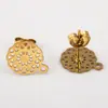 Brincos Estilo Boêmio em Aço Inoxidável 304 com Padrão Vazado, Brincos Galvanizados a Vácuo em Ouro 18K, Joias DIY