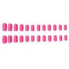 Item popular de comércio exterior: Conjunto de unhas de moda com 24 peças em estilo doce e cool de "hot girl", cor de pitaya dopamina, unhas postiças retangulares, atacado
