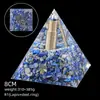 Pirámide de Cristal Natural de 8 cm Decoración Creativa para el Hogar Adorno Artesanal Bola de Cristal Envuelto en Resina Pirámide de Resina