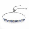 Directo de Fábrica Joyería Transfronteriza Estilo Coreano Estilo Coreano Círculo Azul y Blanco Zirconio Pulsera de Cobre Combinación de Colores Azul y Blanco