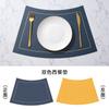 Mantel Individual Redondo Bicolor de Cuero Estilo Chino Nuevo Mantel de Mesa de Comedor en Forma de Abanico Hogar Impermeable Aislante del Calor Posavasos