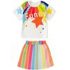 Roupas de Performance Infantil para Alunos do Ensino Fundamental, Roupas de Performance para Torcida em Eventos Esportivos, Uniforme de Jardim de Infância, Roupas Cartoon de Manga Curta