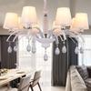 Lustre Europeu Simples Teto Atmosférico Tecido Pastoral de Ferro Forjado Simples Quarto de Cristal Americano Sala de Jantar Lâmpadas de Sala de Estar