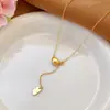 Colar de temperamento transfronteiriço que não desbota, corrente de clavícula dourada em aço inoxidável, versátil, moderno, luxuoso, novas joias femininas
