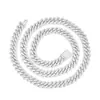 Collar Cubano de Doble Fila con Forma de Diamante de Hip Hop Full Zirconia de 8 mm a 15 mm Transfronterizo Europeo y Americano Joyería de Nicho Callejero Personalización