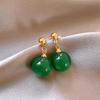Novo Novo Ágata Verde Chinesa Ágata Vermelha Brincos Femininos Festivo Ano Novo Luxo Leve Estilo Chinês Brincos Hanfu Lote de Fábrica