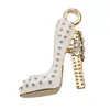 Accesorios para Joyería de Aleación DIY Diamantes de Imitación Oro KC Esmalte Encanto Zapato de Tacón Alto para Mujer Colgante Llavero Adorno Colgante Materiales