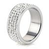 Venta al por mayor de fábrica moda europea y americana nuevo anillo de acero inoxidable con incrustaciones de 4 filas de taladro de 7MM personalidad moda temperamento hombres y mujeres Joker