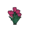 Insignia de Pin de Metal de Planta y Flor de Dibujos Animados Broche de Flor de Tulipán Girasol Peonía Accesorio para Bolsa Pequeño Regalo