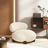 Sofá pequeño de lana de cordero, creativo y perezoso, para sala de estar, estilo crema, con respaldo para niños, redondo, informal, cómodo y bajo.