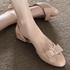 Sandalias Nude para Mujer 2025 Nuevo Verano Calzado Exterior Zapatos Planos con Tacón Bajo, Hermosos, Modernos y de Alta Gama
