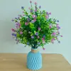 Folhagem Artificial Atacado com Flores de Chá e Eucalipto para Decoração Externa, Flores Artificiais para Fotografia de Beleza de Jardim
