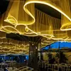 Boda Transfronteriza Cortina de Gasa Brillante para Techo Decoración de Techo Tira de LED Tira de Luz Impermeable Camping al Aire Libre Restaurante