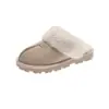 Nueva colección de invierno: Pantuflas cómodas, planas y mullidas con diseño de punta cerrada, forradas de felpa cálida, aptas para uso interior y exterior, con suela suave y forro de algodón afelpado