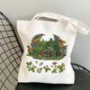 Mochila de lona con estampado de hongos venenosos, bolso de hombro, bolso de compras portátil informal para estudiantes y mujeres