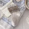 Meias Listradas Fair Isle para Outono e Inverno Femininas, Meia-Panturrilha Estilo Coreano Série Miu, Meias Longas Esportivas Estilo College, Novos Produtos de Outono e Inverno de Zhuji