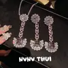 Joyas: Aretes de Araña en Forma de Abanico con Piedras Preciosas Florales, Conjunto de Collar de Diamante Rosa Girasol Personalizado de Alta Gama