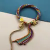 Cuerda de Mano de Xizang Cuerda de Algodón para Frotar la Mano Cuerda de Mano de Colores Pulsera de Estilo Étnico Tejida a Mano Adorno de Xizang Pulsera de Thangka