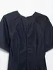 Comercio Exterior Transfronterizo de Amazon Ropa de Mujer Verano 2025 Nuevo Estilo Estilo Simple Holgado Cuello Redondo Manga Corta Mezclilla Vestido Largo