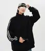 Moletom Cardigan Color Block Listrado Estilo Americano para Homens, Jaqueta de Três Listras para Outono, Marca da Moda, Roupa Externa Legal e Solta para Casais