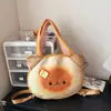 Bolsa Transversal Urso de Manteiga Desenho Animado Estilo Japonês Grande Capacidade Pelúcia Bolsa de Ombro Bolsa Fofa Estilo Japonês para Meninas